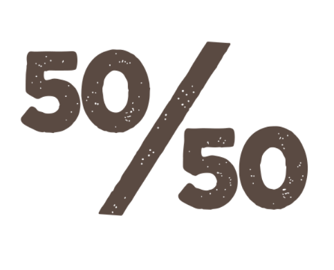 50/50 logo